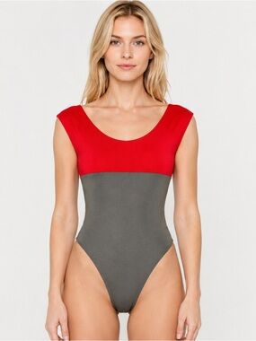 Wilson Color Block One-Piece Body Suit Vintage 80s Size Small by Lady Wilson